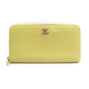 CHANEL Yellow Leather Wallet